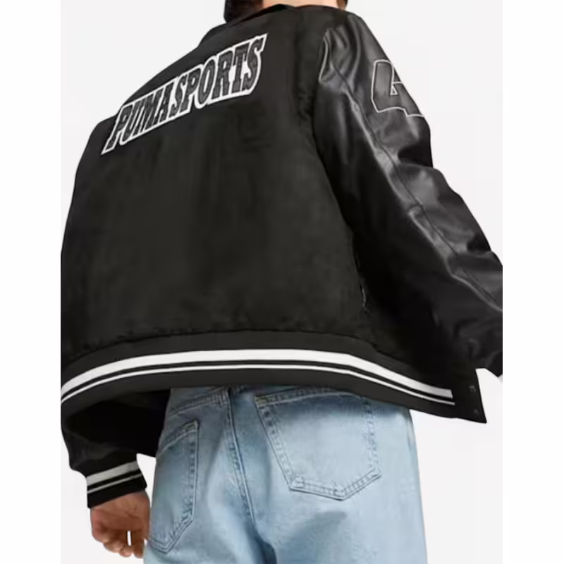 PUMA Team Varsity Jacket Black