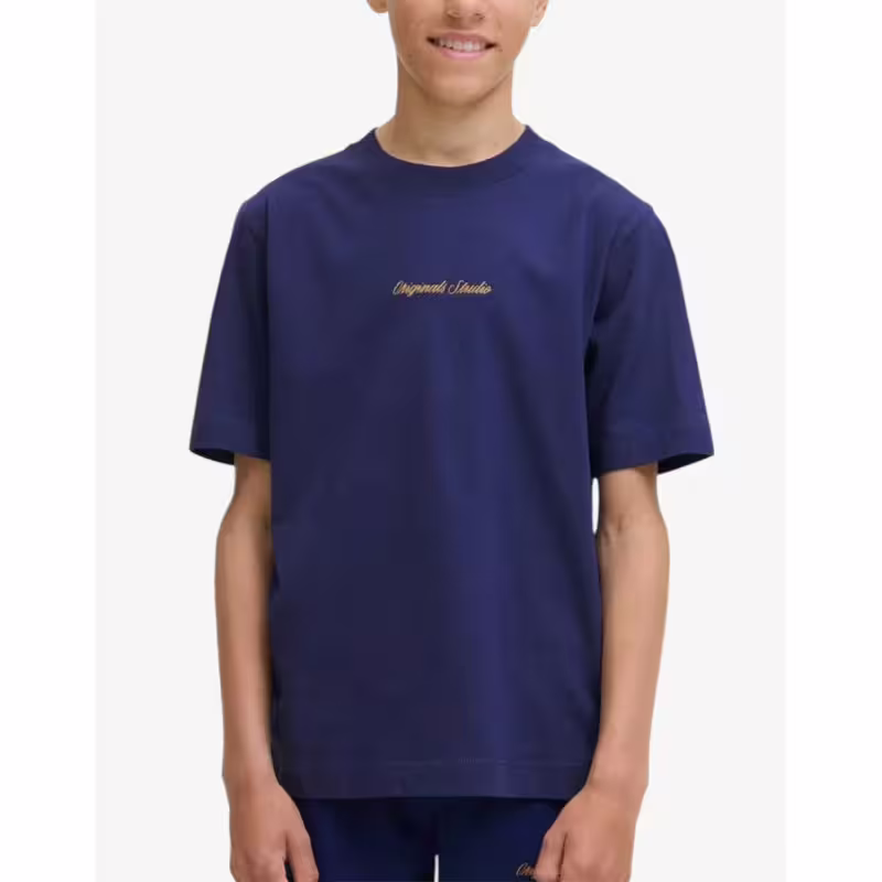 JACK&JONES Jornorrebro Emb Tee Ss Cn Noos Jnr Blue