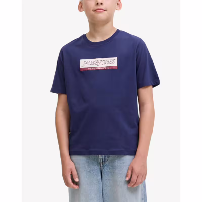 JACK&JONES Jorinwood Block Brend Tee Ss Cn Noos Jnr Ocean Cavern