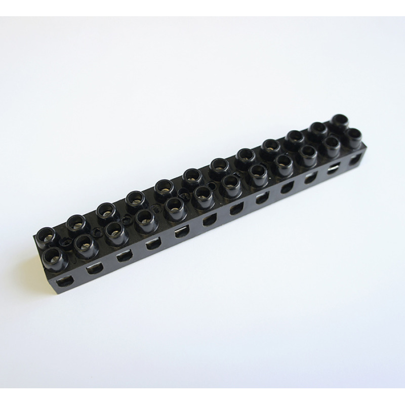 Българска лустер клема 380V черна 12pin 6mm2