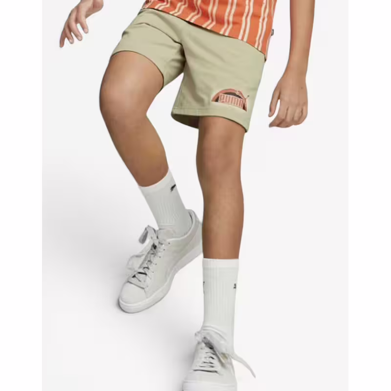 PUMA Essentials+ Street Art Graphic Shorts Beige