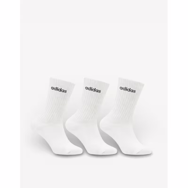 ADIDAS 3 Packs Enjoy Summer Mid Cut Crew Socks White