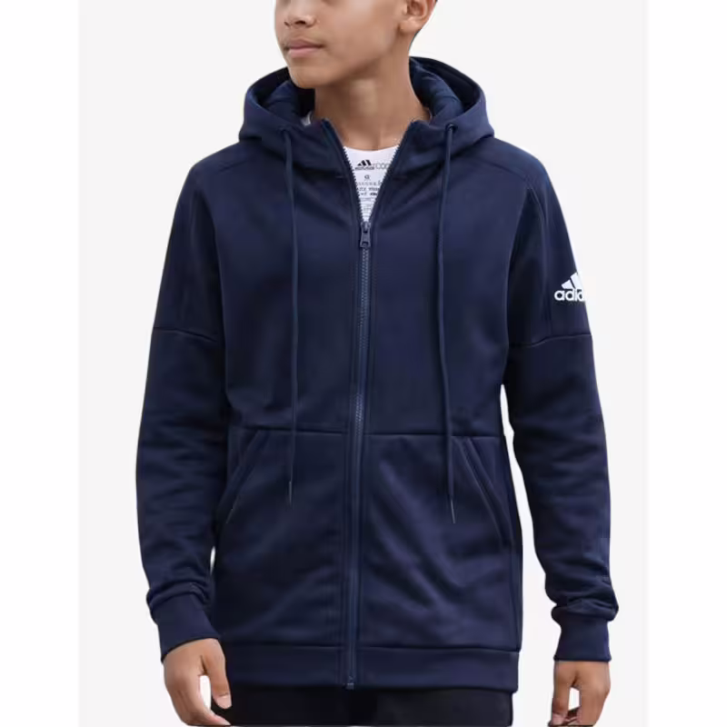 ADIDAS Stack Logo On Left Sleeve Hoodie Blue