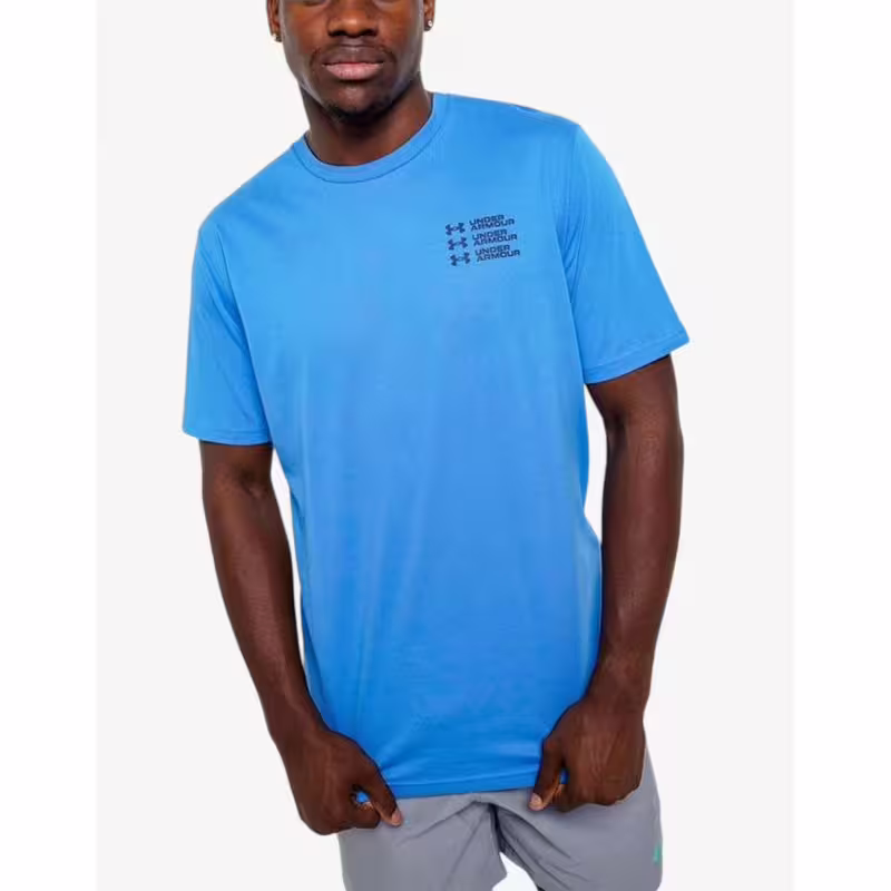 UNDER ARMOUR Triple Stack Logo Ss Deep Blue