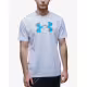 UNDER ARMOUR Reflective Big Logo Ss Tee White / Blue