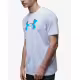 UNDER ARMOUR Reflective Big Logo Ss Tee White / Blue