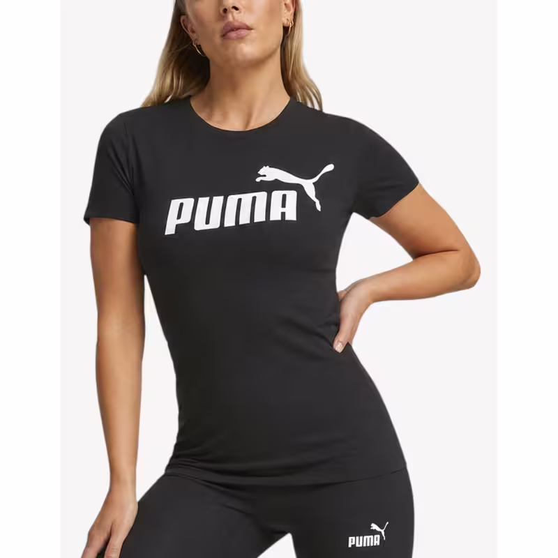 PUMA Ess Slim Logo Tee Black / White