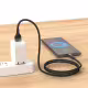 Кабел за данни DeTech DE-C69UC, 2.4A, Type-C, 1.0m, Черен - 40555