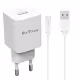 Мрежово зарядно устройство DeTech DE-62C, 18W, 1 x USB F, С кабел Type-C, QC, Бял - 40548