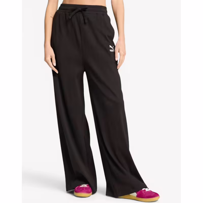 PUMA Classics Ribbed Relaxed Pants W Black