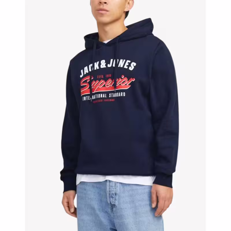 JACK&JONES JJelogo Sweat Hood 2 Col 24/25 Noos Navy