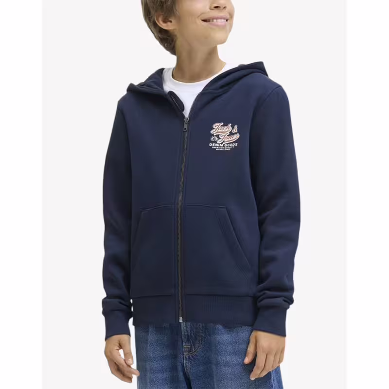 JACK&JONES Jjelogo Sweat Ziphood 2Col Noos JNR Navy