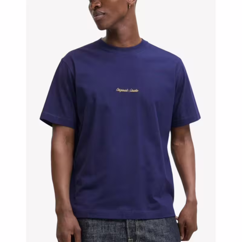 JACK&JONES Jornorrebro EMB Tee SS Crew Neck Noos Blue