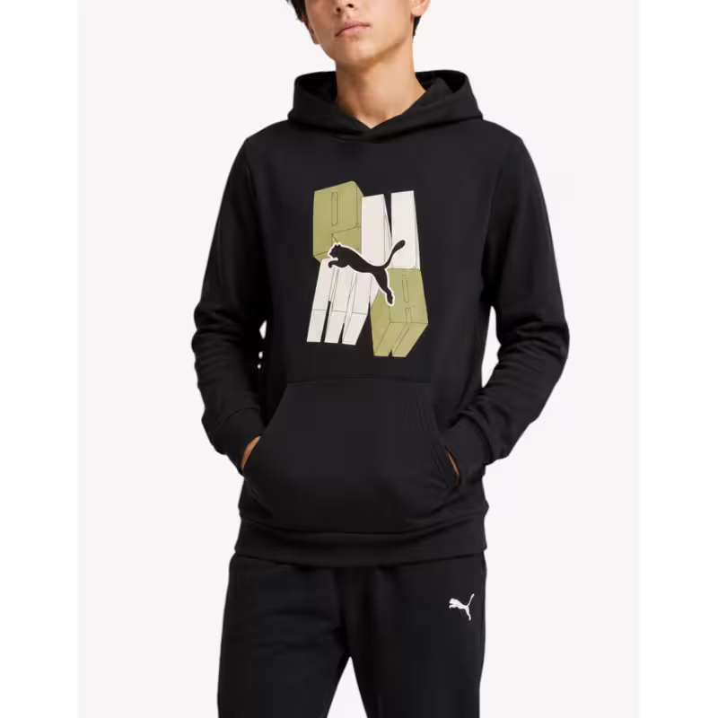 PUMA Ess Graphic Hoodie Black