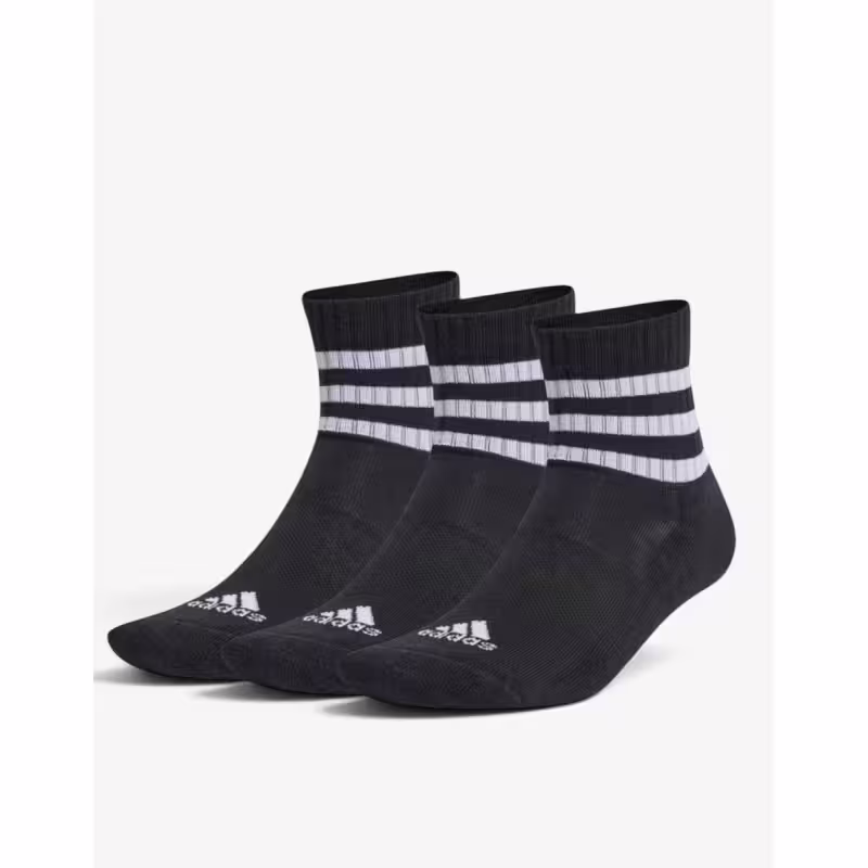 ADIDAS 3 Packs Cushioned Sportswear 3-Stripes Black