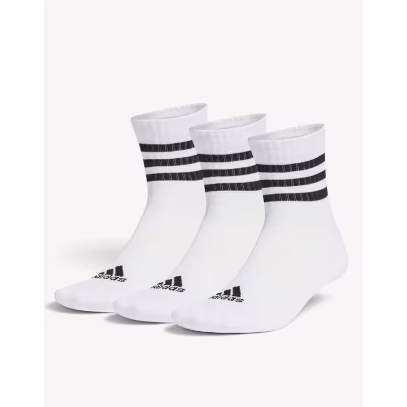 ADIDAS 3 Packs 3-Stripes Cushioned Sportswear Mid White