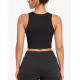 PUMA Classics Ribbed Crop Top Black