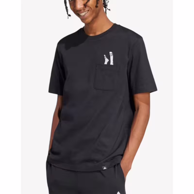 ADIDAS Lounge Slides Graphic Pocket Tee Black