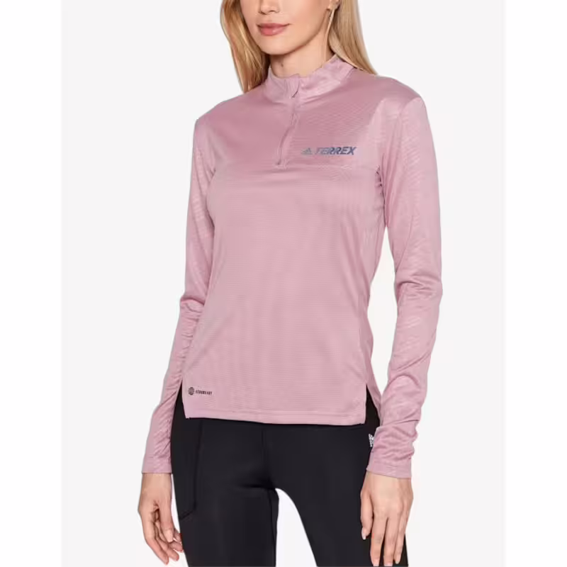 ADIDAS Terrex Multi Half-Zip Long-Sleeve Shirt Pink