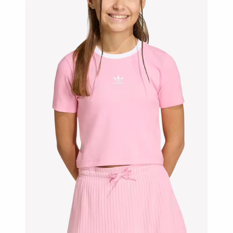 ADIDAS Originals Girls Tight Mini Rib Short Tее Pink