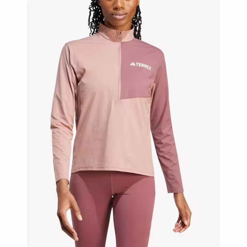 ADIDAS Terrex Multi Climacool 1-2 Zip Long Sleeve Top Pink
