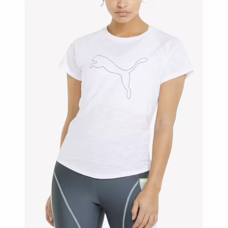 PUMA Run 5K Logo Ss Tee White