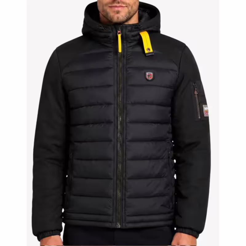 GEOGRAPHICAL NORWAY Aipter Puffer Hoodie Jacket Black