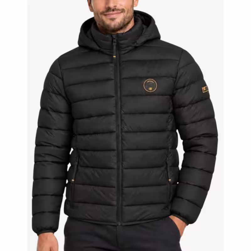 GEOGRAPHICAL NORWAY Amiglobe Puffer Hoodie Jacket Black