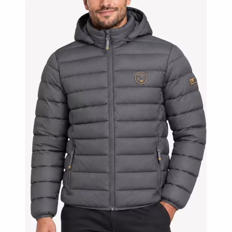 GEOGRAPHICAL NORWAY Amiglobe Puffer Hoodie Jacket Grey