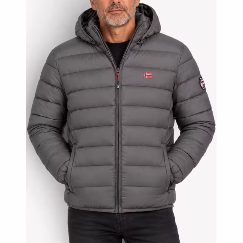 GEOGRAPHICAL NORWAY Amigo Puffer Hoodie Jacket Grey