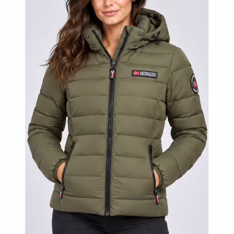 GEOGRAPHICAL NORWAY Atichoko Puffer Hoodie Jacket Khaki