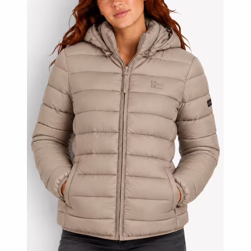 GEOGRAPHICAL NORWAY Atichoko Puffer Hoodie Jacket Taupe