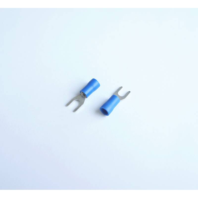 Кабелно ухо тип вилка с изолация синьо 4mm/2,5mm2