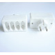 Разклонител за контакт 4-ка без кабел бял 220V 2,5A