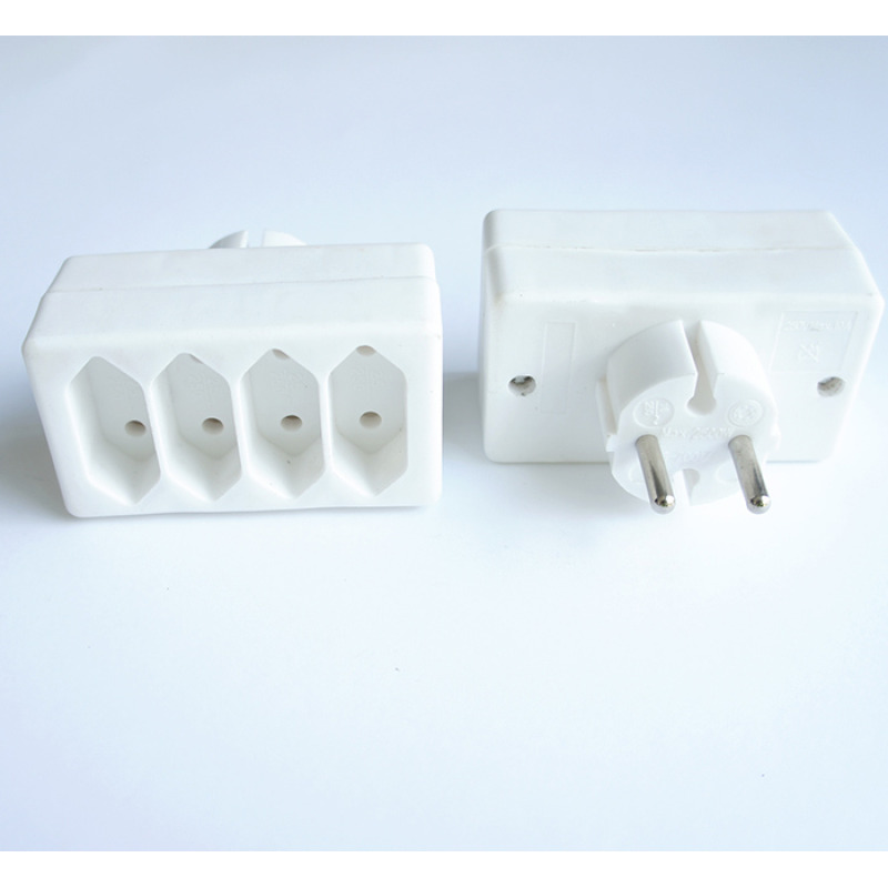 Разклонител за контакт 4-ка без кабел бял 220V 2,5A