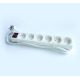 Разклонител C1-H6T, контакт, ключ, 6-ца, бял, 1,5m, 220VAC, 16A