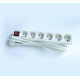Разклонител C1-H6T, контакт, ключ, 6-ца, бял, 3m, 220VAC, 16A