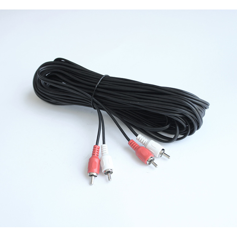 Кабел за аудио, STEREO, 2xRCA(м), черен, 10m