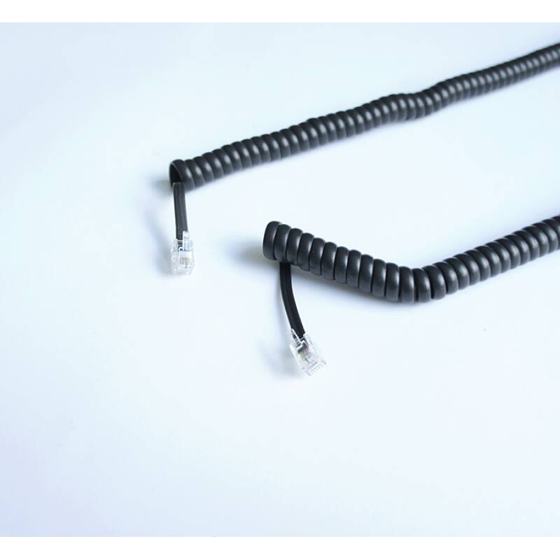 Телефонен кабел за стационарен телефон, спирала, RJ11 4pin(м), 4,5m