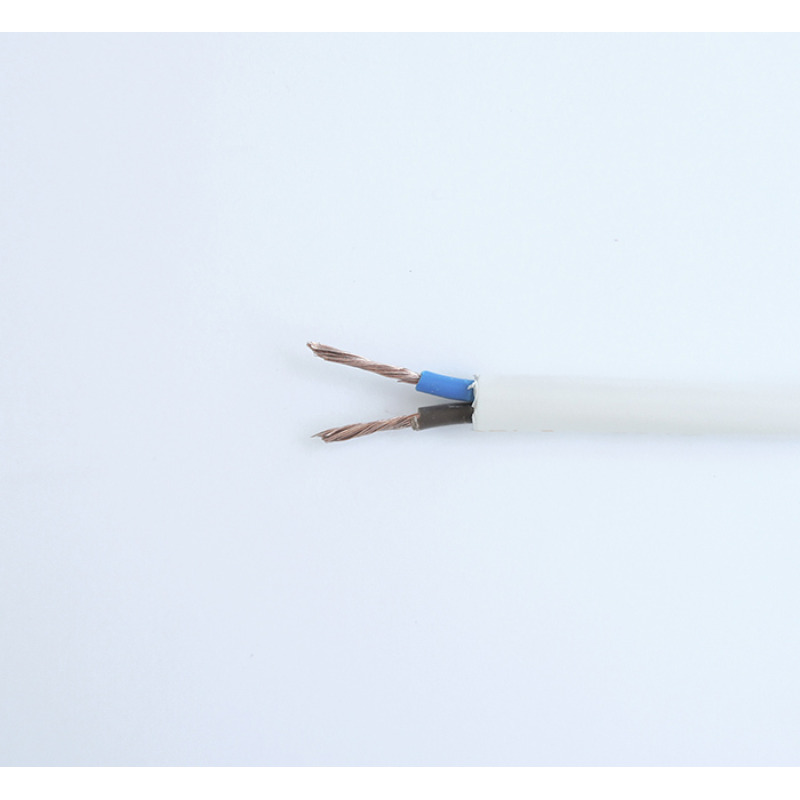 Кабел двужилен, захранващ, меден, мрежови, бял, ШВПС-Б, Cu, 2x1,5mm2