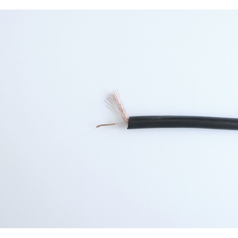 Екраниран кабел, едножилен, за микрофон, MONO, черен, Ф6,2mm, Cu