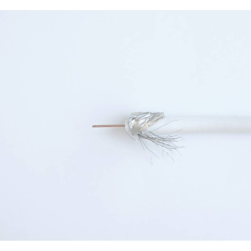 Коаксиален кабел RG6-U, алуминиев екран, бял, 75ohm, Ф6,5mm, CCA