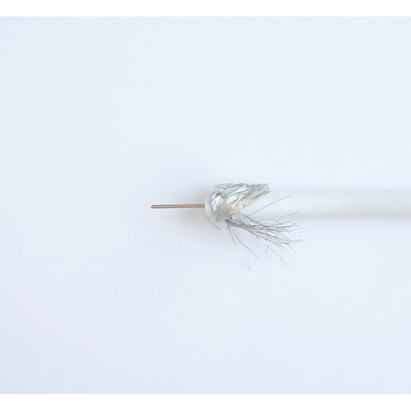 Коаксиален кабел RG6-U, алуминиев екран, бял, 75ohm, Ф6,5mm, ССS