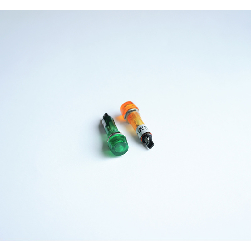 Автомобилен плафон оранжев/зелен 12V Ф8mm
