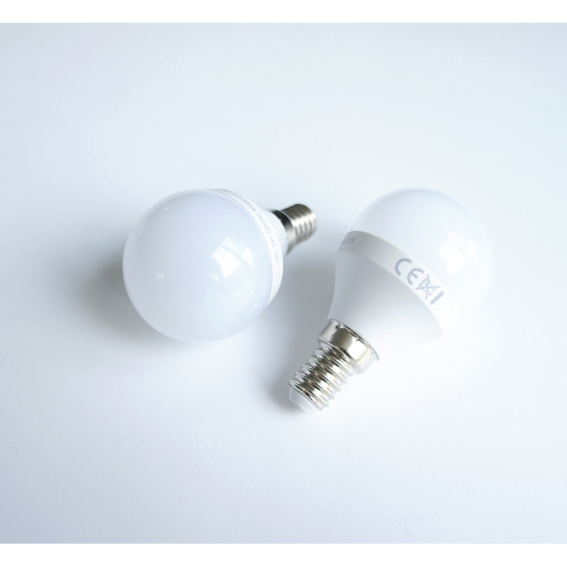 Лампа сфера мини, LED, клас G, цокъл E14, 220V, 6W, 3000K