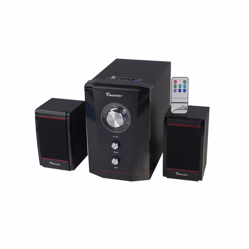 Компютърни тонколонки THS-C287U с буфер и регулиране на баса с дистанционно черни 1x15W+2x5W