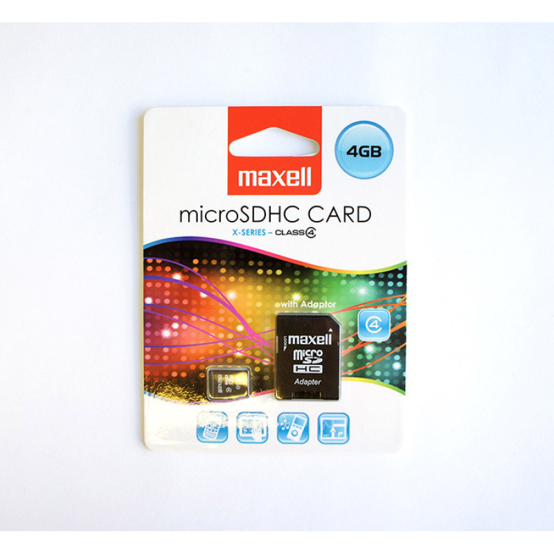 MicroSD карта памет клас 10 MAXELL с адаптер 4GB
