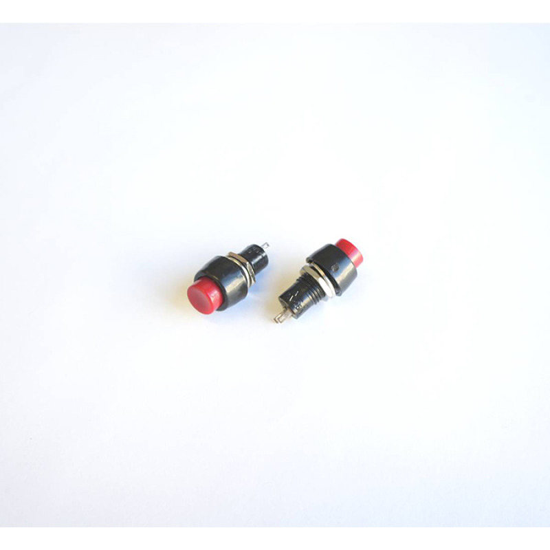 Бутон с 2 положения задържащ червен кръгъл 250V 1A Ф10mm