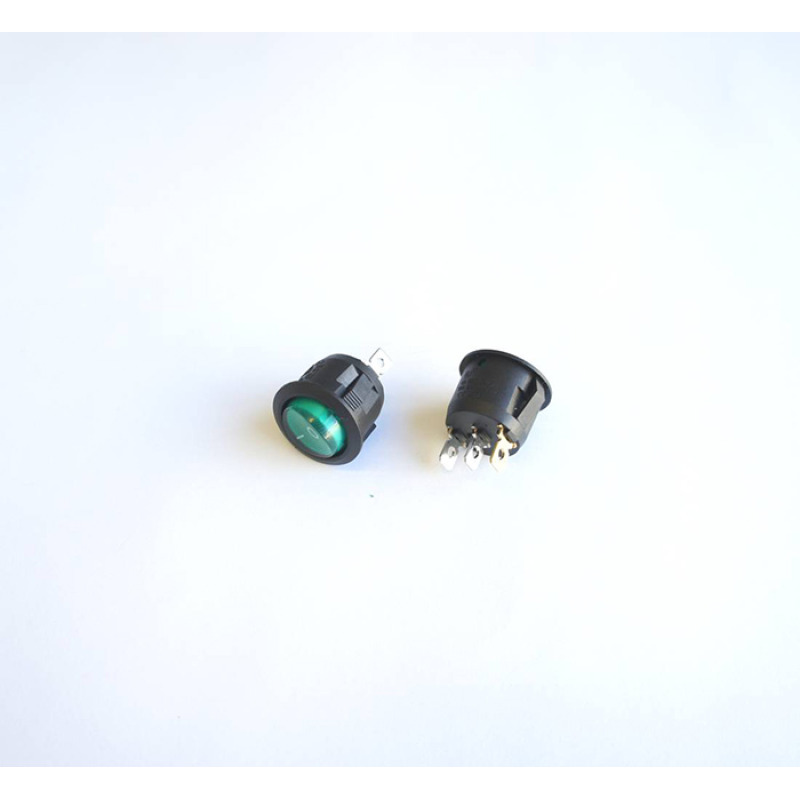 Ключ, 3pin, 2 положения, светещ, червен, 12VDC, 6A, Ф20mm