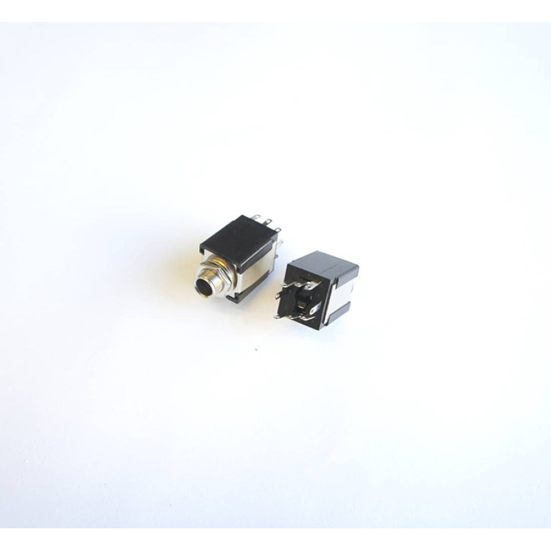 Букса за панелен монтаж 8pin с превключване черна STEREO 6,3mm JACK(ж)